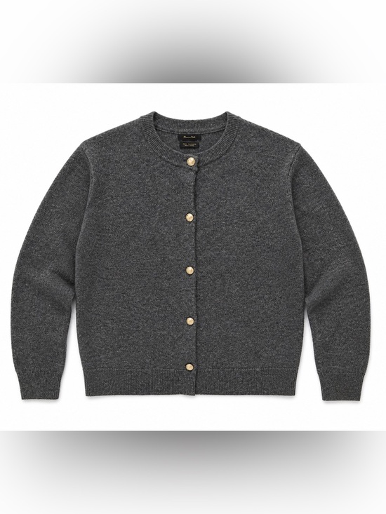 Massimo Dutti Sweaters - Massimo Dutti Charcoal Gray Button-Front Wool Cashmere Crewneck Cardigan Size M